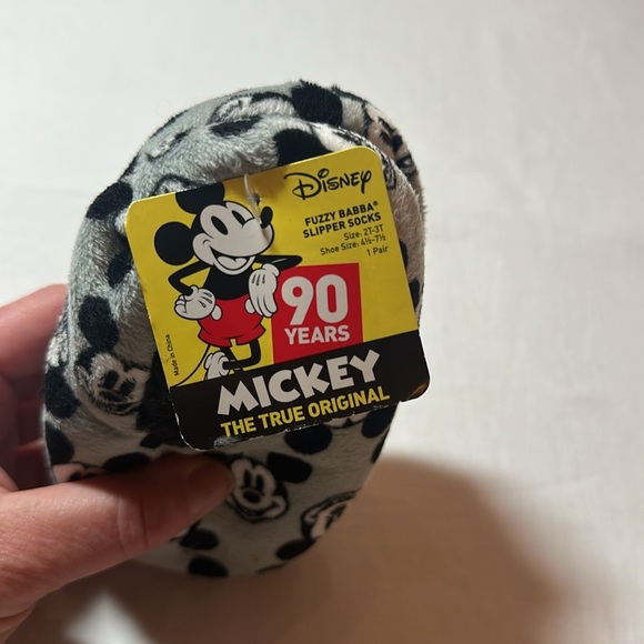 2-3T Disney Mickey Mouse Black and Gray Slippers - Picture 3 of 3